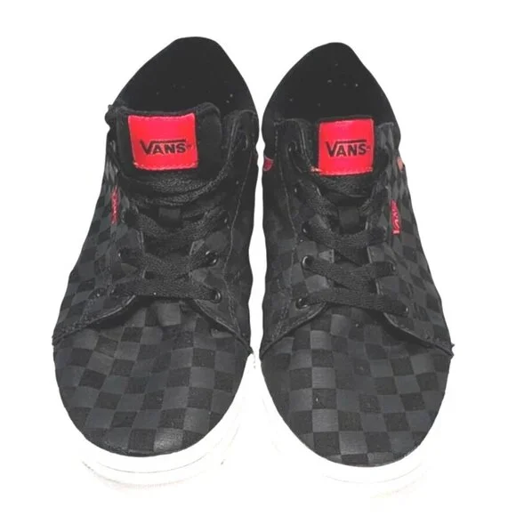 Vans Seldan Checkerboard Black Red Low Top Lace Up Skate Sneakers Youth Size 7 - Picture 2 of 7